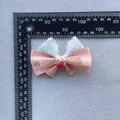 Handgefertigte Blumen-Haarschleife mit Satin und Kirsch-Dekor für Mädchen - Rosa Kirsche Stil (2)