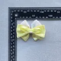 Floral bow accessory with blue print and berry detail measuring 6.5cm wide for hair or bags - Pale Yellow Berry Style (5)