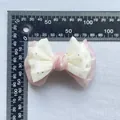 Misura dettagliata del fiocco in tessuto con cristalli in tulle rosa e crema - Stile Tulle Strass Rosa Bianco (4)