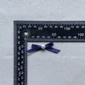Dark blue ribbon bow with pearl center, measuring 3.5cm to 4cm for cake and DIY decor - Navy Blue (3)