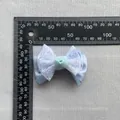 Light blue mesh bow hair accessory with purple sequins and satin ribbon for DIY crafts - Light Blue Satin Ribbon With Purple Glitter Mesh Style(2)