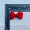 Double-layered red satin bow for DIY accessories measuring 80mm by 45mm - Double Layer Red Satin Style