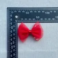 Detailed size measurement of a 6.5cm double-layer red mesh bow with sequins for DIY crafts - Red Sequin Mesh Style
