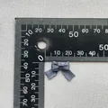 Primer plano de un lazo de cinta de grano grueso de 1,5 cm con regla de medición - Gris Oscuro (9)