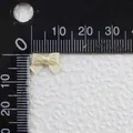 Macro detail of 8mm cream satin ribbon bow for DIY doll clothes with ruler measurement - Beige Style