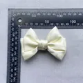 Fiocco decorativo in raso crema per abiti e scatole regalo, accessorio largo 85 mm - Bianco Sporco