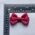 Fiocco doppio in raso bordeaux largo 8,5 cm con righello per le dimensioni - Borgogna