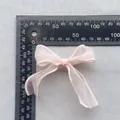 Nœud en ruban d'organza rose clair pour accessoires de cheveux DIY, taille 80 mm - Rose Clair (1)