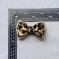Pinza para el pelo con estampado de leopardo y seda beige para accesorios y manualidades - Capa Doble Mediana / Estilo Leopardo Beige