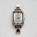 Orologio al quarzo ottagonale in argento da donna con bracciale a maglie e quadrante a nido d'ape - Stile Ottagonale Argento (MEIBO)