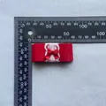 Rode Lolita dubbele kanten strik accessoire met meetschaal toont 7cm lengte aan - Rood