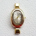 Elegante orologio al quarzo dorato da donna con quadrante ovale e numeri romani - Stile Ovale Oro Numeri Romani