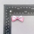 Macro detail of a 3.5cm double-layer pink and purple polka dot ribbon bow with ruler - Pink Purple Dual Color Polka Dot (8)