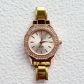 Elegante orologio al quarzo da donna in oro rosa con doppia fila di strass - Stile Ottagonale Oro Rosa Strass