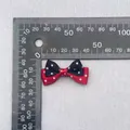 Detail of 35mm red and black polka dot double-layer satin bow accessory for DIY crafts - Black Red Polka Dot Trim (43)