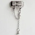 Italian charm bracelet in silver stainless steel with bow and dangling star pendant - White Zirconia Silver Chain Silver Style