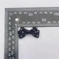 Schwarz-weiße gepunktete Mini-Schleife 3,5cm für Kleidung und DIY-Haarschmuck Zubehör - Schwarz Weiß Polka Dot (1)