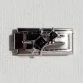 Dettaglio del charm italiano in metallo canna di fucile con stelle e cristalli neri - Stella in Zirconia Nera Argento