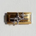 Macro di maglia per bracciale italiano in oro e argento con stella e cristallo - Stella in Zirconia Chiara Oro