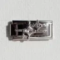 Dettaglio di maglia per bracciale italiano in argento con stella e zircone incastonato - Stella in Zirconia Chiara Argento