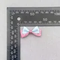 Polka dot double-layered bow accessory in pink and light blue for DIY hair crafts - Blue Pink Patchwork Polka Dot (7)