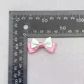 Pink and light green double-layer polka dot bow decoration 35mm ribbon craft bow - Pink Green White Polka Dot (9)