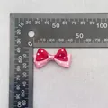 Polka dot layered pink and red ribbon bow 35mm hair accessory diy component - Red Pink White Polka Dot (10)