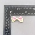 Pink polka dot and cream double-layered bow accessory measured at 4.5cm for DIY crafts - Pink Yellow White Polka Dot (12)