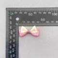 DIY handmade double layer polka dot satin bow in pink and beige colors for pet clothes - Pink Beige Patchwork Polka Dot (14)