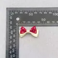 Polka dot double layer bow accessory in cream and red, size 3.5cm for DIY crafts - Beige Red Patchwork Polka Dot (15)
