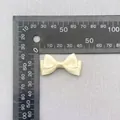 Polka dot cream ribbon bow for DIY hair accessories and pet clothing 45mm size - Beige Polka Dot Bow (20)