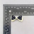Handmade 4cm double layer polka dot ribbon bow with black and cream satin fabric - Black Beige Patchwork Polka Dot (21)