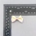 Handmade double-layered polka dot bow in cream and pink for DIY hair accessories - Beige Pink Patchwork Polka Dot (24)