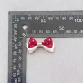 Polka dot double-layered bow accessory in red and beige for DIY hair crafts - Red Beige Polka Dot Bow (27)