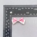Pink and beige double-layered polka dot bow DIY accessory measuring 3.5cm x 2cm - Pink Beige White Dot Accessory (29)