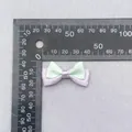 Polka dot bow in light green and purple satin ribbon, size 35mm for DIY accessories - Purple Green Polka Dot Contrast (31)