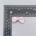 Pink and lavender polka dot layered ribbon bow with ruler measurement detail - Pink Purple Polka Dot Trim (32)
