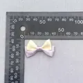 Handmade 4cm dual-layer polka dot bow accessory in purple and yellow ribbon - Yellow Purple Polka Dot Patchwork (38)