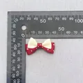 Red double-layer polka dot bow accessory for hair and clothing DIY crafts, 4cm wide - Red Beige Double Layer Polka Dot (47)