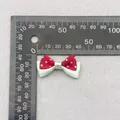 Red polka dot and mint green double-layered bow accessory for hair and DIY crafts - Red Green Patchwork Bow (50)