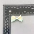 Green polka dot and yellow layered ribbon bow accessory with 3.5cm width measurement - Green Yellow Double Layer Polka Dot (51)
