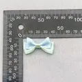 Double-layered blue and green polka dot ribbon bow accessory with white patterns - Blue Green White Polka Dot (52)