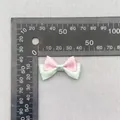 Pink and green double-layer polka dot bow hair accessory measuring 35mm wide - Pink Green Binding Polka Dot (53)