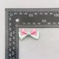Pink polka dot and green satin layered double bow hair accessory for DIY crafts - Pink Green Polka Dot Ornament (55)