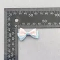Pink and light blue double-layered polka dot ribbon bow DIY hair accessory, 35mm size - Pink Blue Contrast Polka Dot (56)