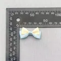 Light blue polka dot and beige double layer mini bow for DIY hair accessories - Blue Beige Double Layer Polka Dot (60)