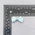 DIY handmade double layer polka dot ribbon bow in light green and blue colors - Green Blue Double Layer Polka Dot (61)