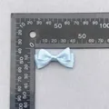 DIY 4cm light blue ribbon bow with white polka dots for hair accessories and crafts - Light Blue White Dot Bow (65)