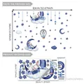 Adesivi murali coniglio luna blu luminosi per decorazione cameretta e camera - Motivo Coniglio Luna Cartone Animato (YCL14104) / 20x30cm (Set da 3) / Blu (Luminoso)