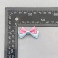 Pink and light blue polka dot ribbon bow DIY accessory measuring 35mm in width - Pink Blue Double Layer Trim (66)